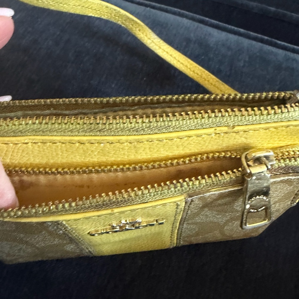 Coach Yellow and Tan Crossbody Bag - Picture 3 of 3